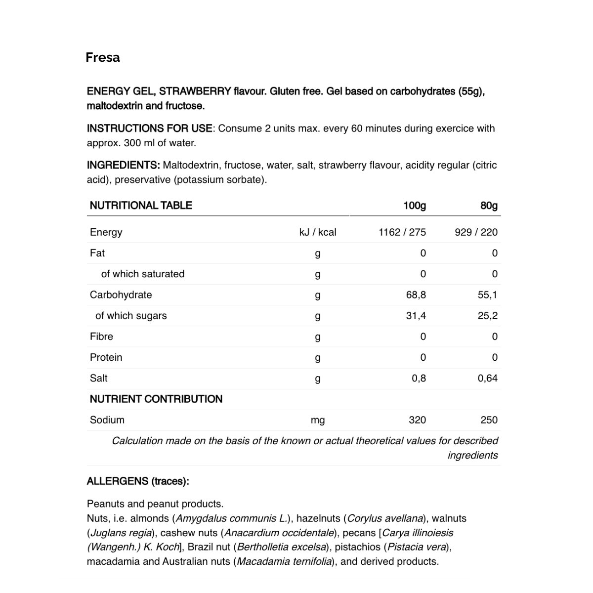 Gel High Fructose 226ers de 80 g - Süpp