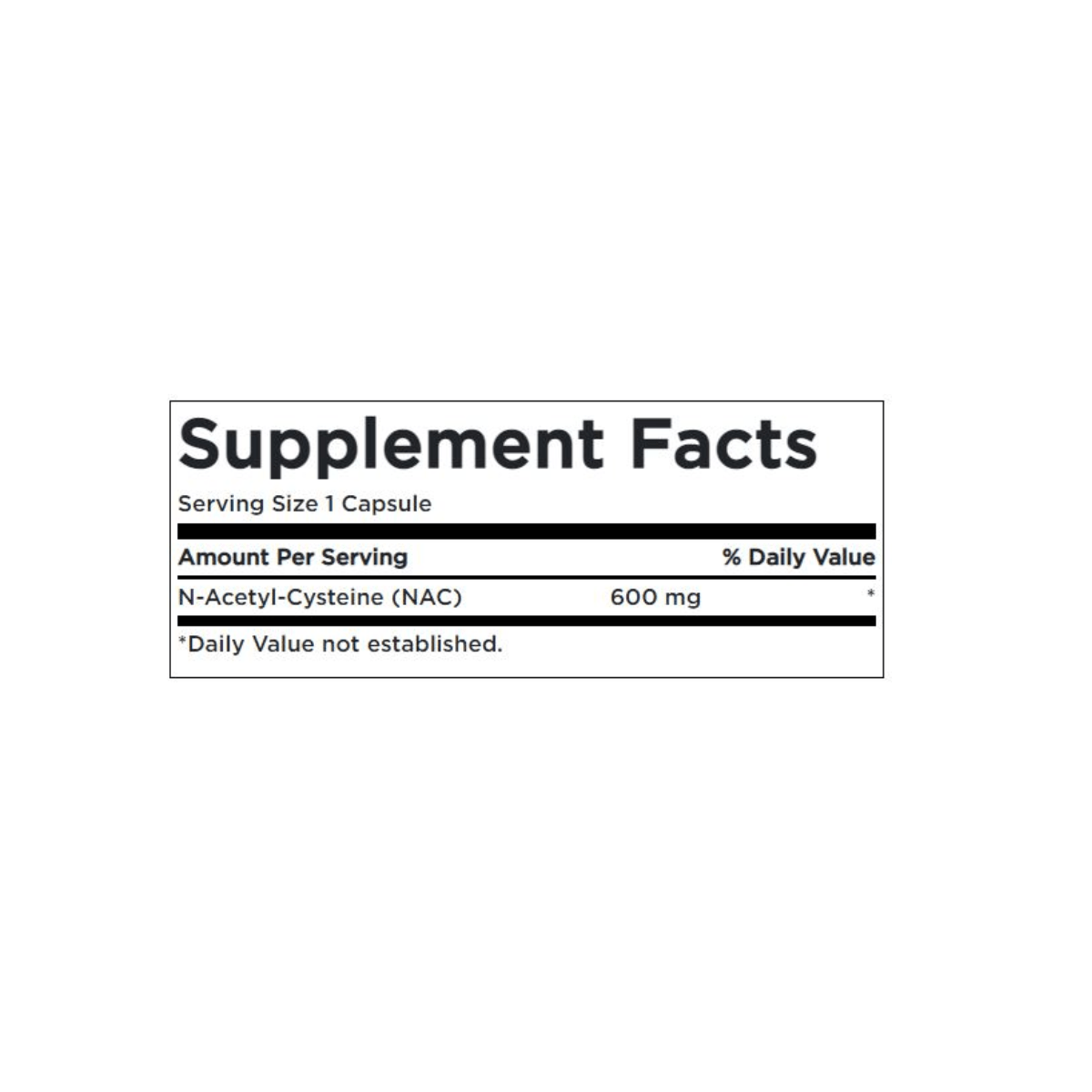 NAC Acetyl Cysteine 600 mg 100 Cápsulas - Swanson - Süpp