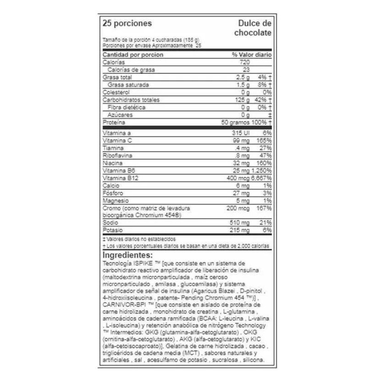 Proteína Carnivo Mass Big Steer 1250 de 15 lb - Süpp