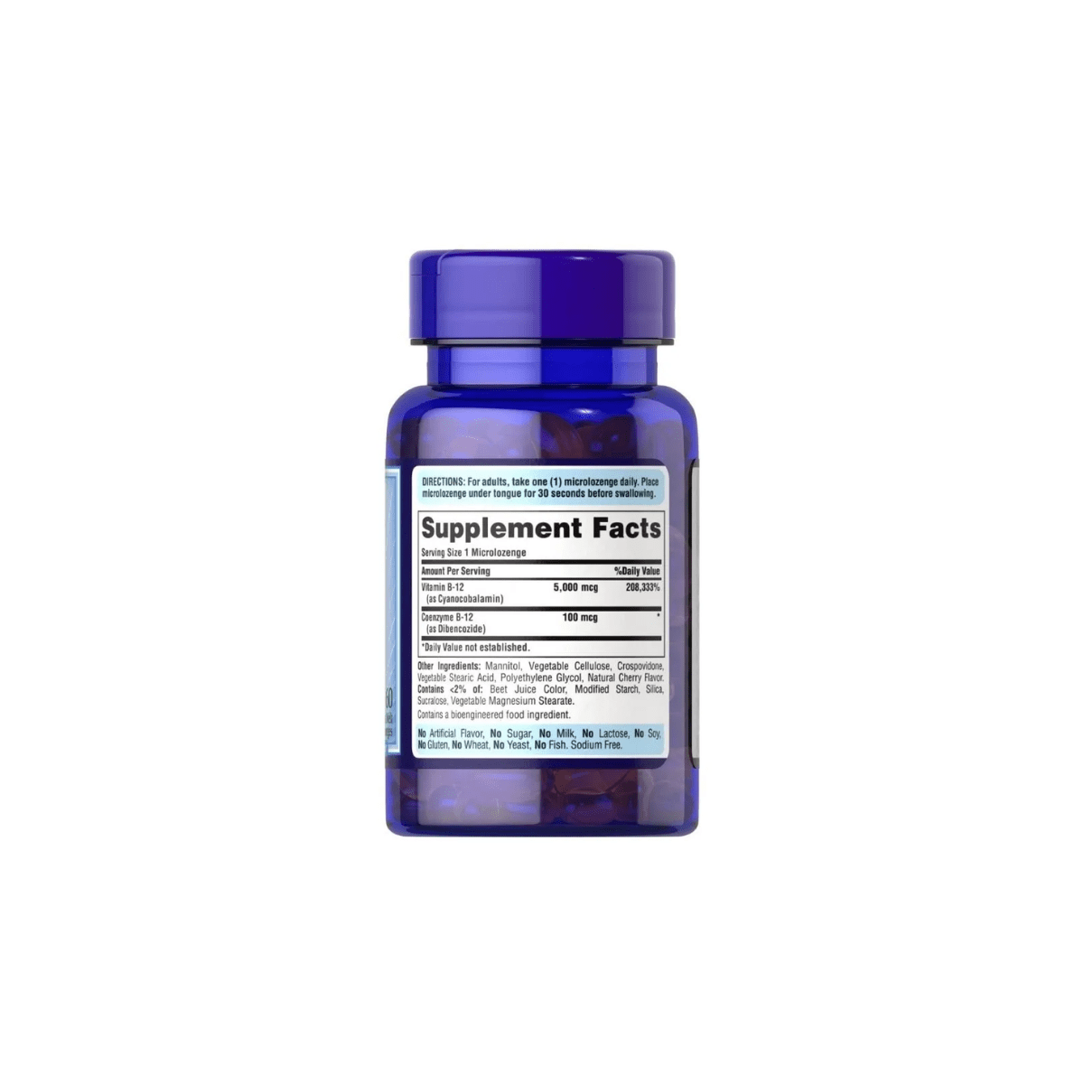 Vitamina B - 12 5000 mcg Sublingual - Puritan's Pride - Süpp